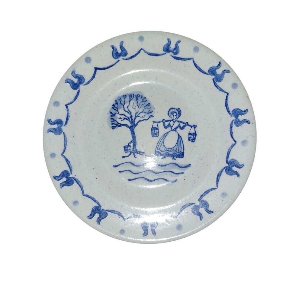 Metlox Poppytrail Provincial Blue Bread Butter Plate Colonial Woman Vintage 6.5"